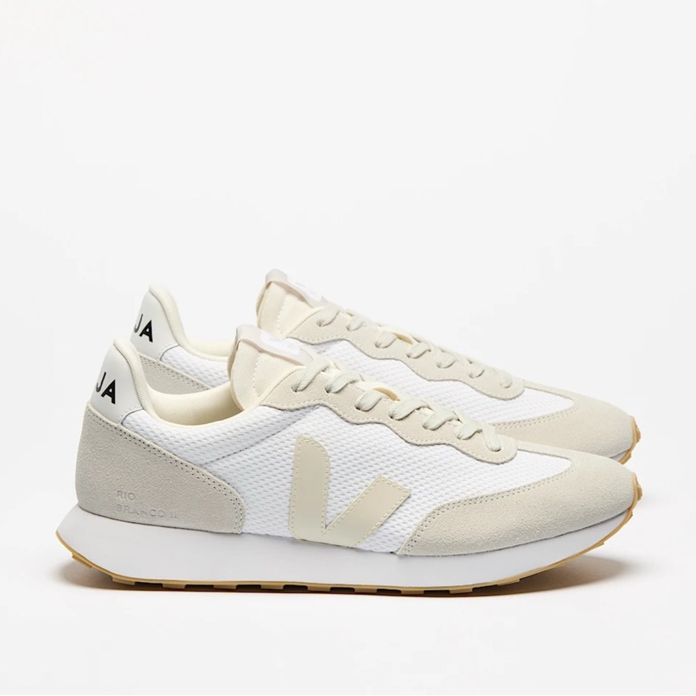 Veja White and Cream Sneakers